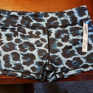 Blue cheetah work out booty shorts